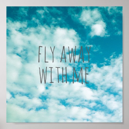 引用文ポスター青空自然写真と文字 ポスター (正面)