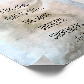 引用文ラオ感動的ツ文字水のカラーグレー ポスター (角)