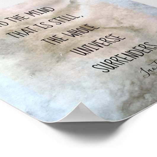 引用文ラオ感動的ツ文字水のカラーグレー ポスター (角)