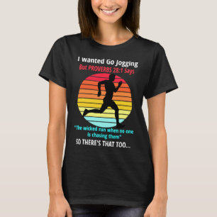 引用文ランニング- Proverbs 281 Bible Christian Joggi Tシャツ