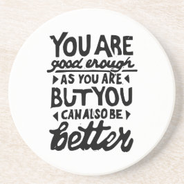 引用文リノやる気を起こさせるプリントラウンドサンドストーン コースター