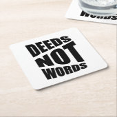 引用文レットライブ白黒スクエア紙コースター スクエアペーパーコースター (アングル)