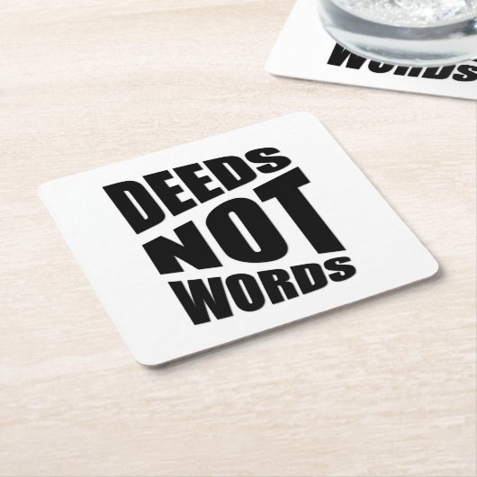 引用文レットライブ白黒スクエア紙コースター スクエアペーパーコースター (アングル)