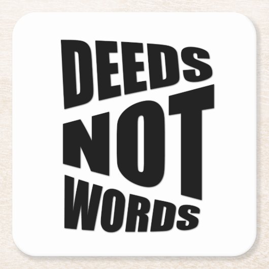 引用文レットライブ白黒スクエア紙コースター スクエアペーパーコースター (正面)