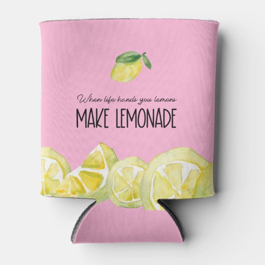 引用文人生の手がレモンのレモネードを作る 缶クーラー (正面)