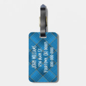 引用文付きアングルブループレイド ラゲッジタグ (裏面縦)