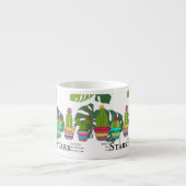 引用文付きサボテン葉 エスプレッソカップ (正面)