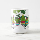 引用文付きサボテン葉 コーヒーマグカップ (中央)