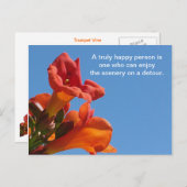 引用文付きトランペットつる植物葉書 ポストカード (正面/裏面)