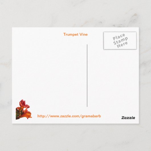 引用文付きトランペットつる植物葉書 ポストカード (裏面)