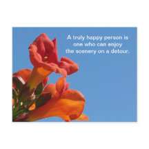 引用文付きトランペットつる植物葉書