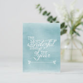 引用文付きブルークリスマス シーズンポストカード (スタンド正面)