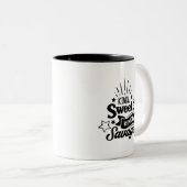 引用文付き白黒コーヒーマグ ツートーンマグカップ (正面右)