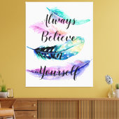 引用文付き羽 キャンバスプリント (インサイチュ (リビング))