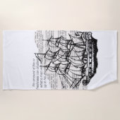 引用文付ボート ビーチタオル (正面)