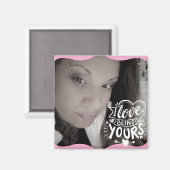 引用文写真バレンタインデーピンク マグネット (正面/裏面)