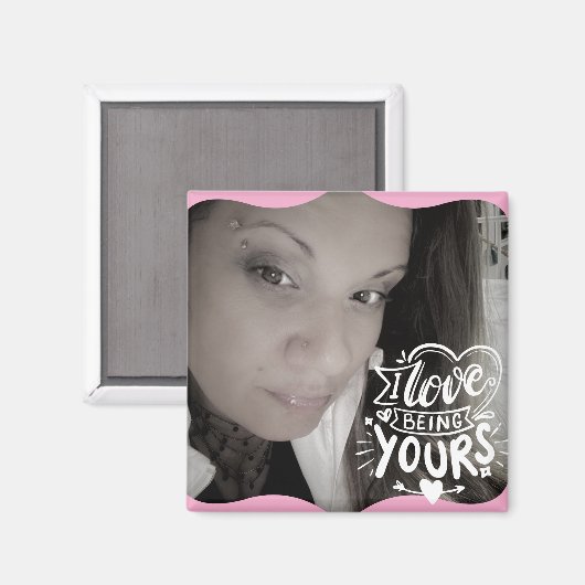 引用文写真バレンタインデーピンク マグネット (正面/裏面)