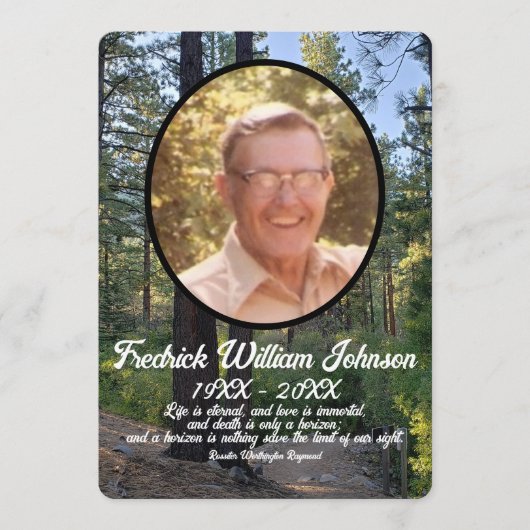 引用文写真松の木の森の背景メモリアル プログラム (正面)