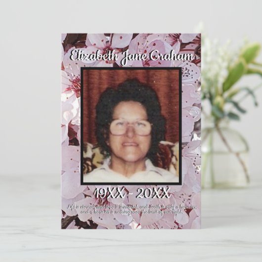 引用文写真梅花背景葬儀 プログラム (スタンド正面)