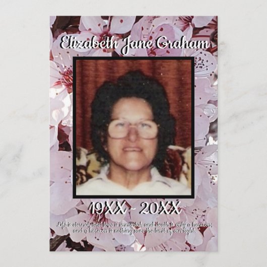 引用文写真梅花背景葬儀 プログラム (正面)