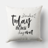 引用文前向きが今日を絶え最高のず日にする クッション (裏面)