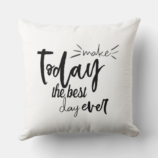 引用文前向きが今日を絶え最高のず日にする クッション (裏面)