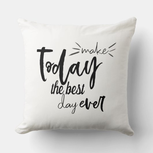 引用文前向きが今日を絶え最高のず日にする クッション (正面)