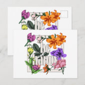 引用文前向きベハッピーアンドガーデンフラワー ポストカード (正面/裏面)
