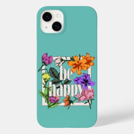 引用文前向きベハッピーアンドガーデンフラワー Case-Mate iPhoneケース (裏面)