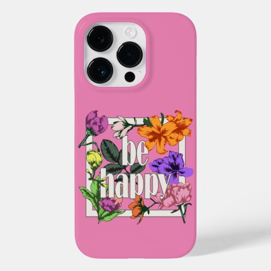 引用文前向きベハッピーアンドガーデンフラワー Case-Mate iPhoneケース (裏面)