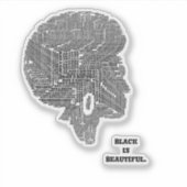 引用文女性メラニンブラックは美しいアフロ シール (正面)