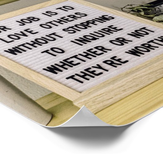 引用文愛と人間関係デザイン ポスター (角)