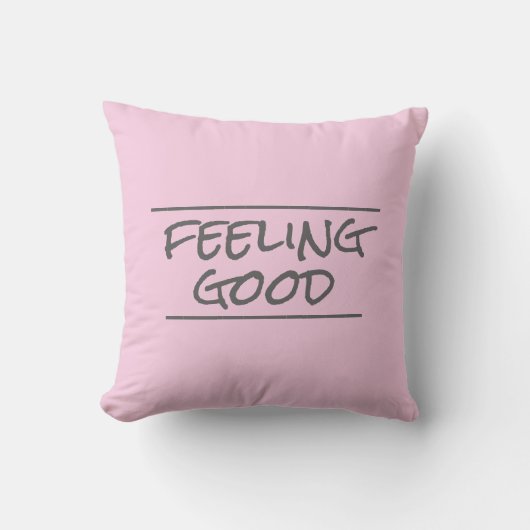 引用文感じ枕の良い灰色とピンク クッション (正面)