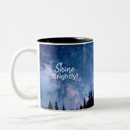 引用文感動的が明るく輝くやる気を起こさせる ツートーンマグカップ (左)