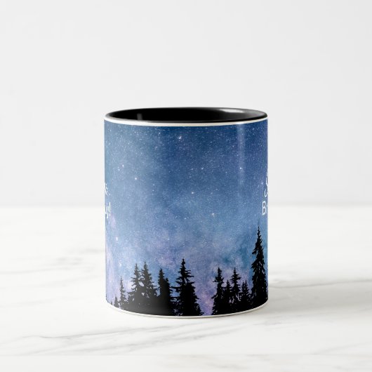 引用文感動的が明るく輝くやる気を起こさせる ツートーンマグカップ (中央)