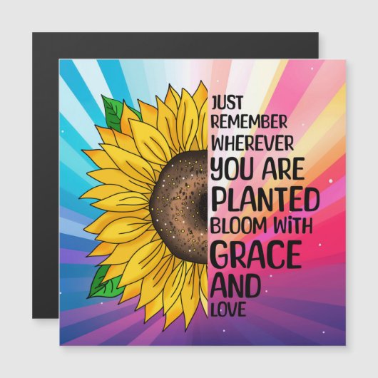 引用文感動的と手描きヒマワリ (正面/裏面)