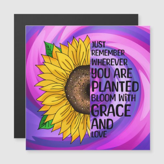 引用文感動的と手描きヒマワリ (正面/裏面)