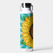 引用文感動的と手描きヒマワリ ウォーターボトル (正面)