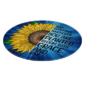 引用文感動的と手描きヒマワリ カッティングボード (角)