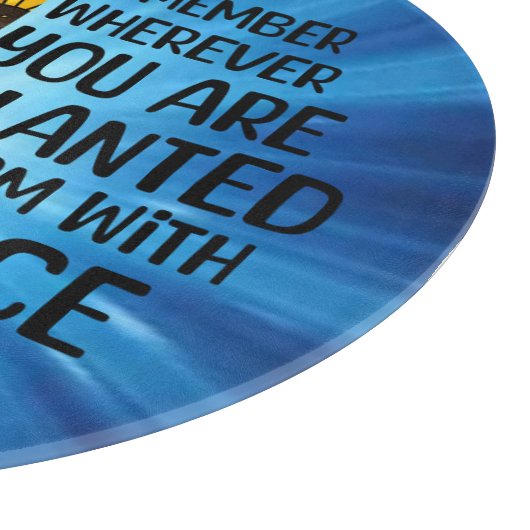 引用文感動的と手描きヒマワリ カッティングボード (角)