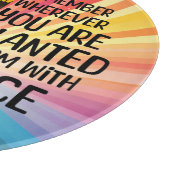 引用文感動的と手描きヒマワリ カッティングボード (角)