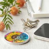 引用文感動的と手描きヒマワリ キーホルダー (側面)