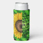 引用文感動的と手描きヒマワリ スリム缶クーラー (Seltzer正面)