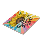 引用文感動的と手描きヒマワリ タイル (側面)