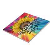 引用文感動的と手描きヒマワリ タイル (側面)