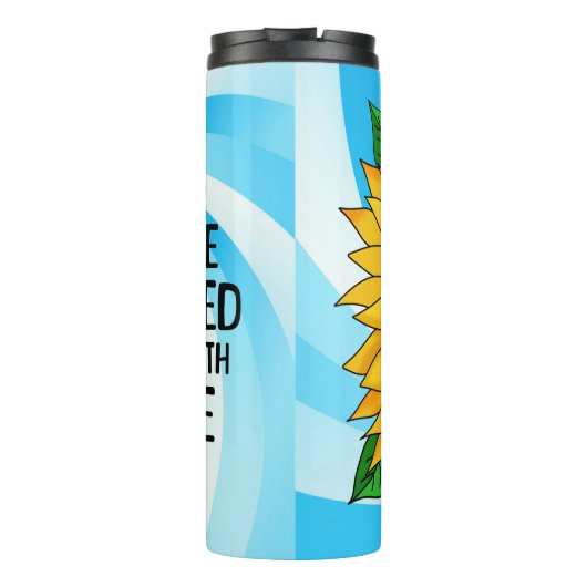 引用文感動的と手描きヒマワリ タンブラー (裏面)