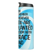 引用文感動的と手描きヒマワリ タンブラー (回転右)