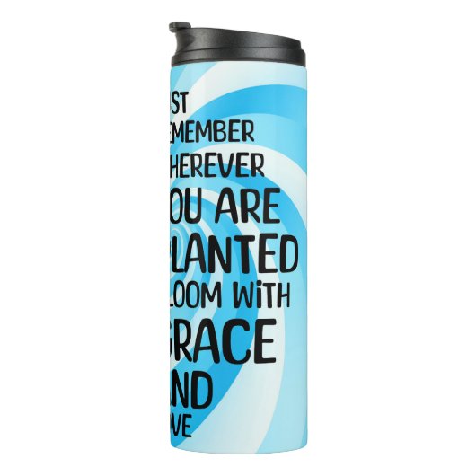 引用文感動的と手描きヒマワリ タンブラー (回転右)