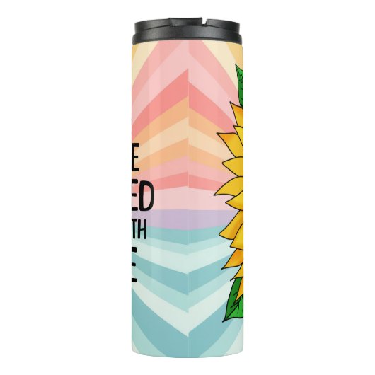 引用文感動的と手描きヒマワリ タンブラー (裏面)