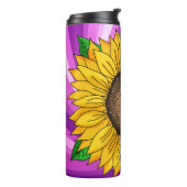 引用文感動的と手描きヒマワリ タンブラー (回転左)